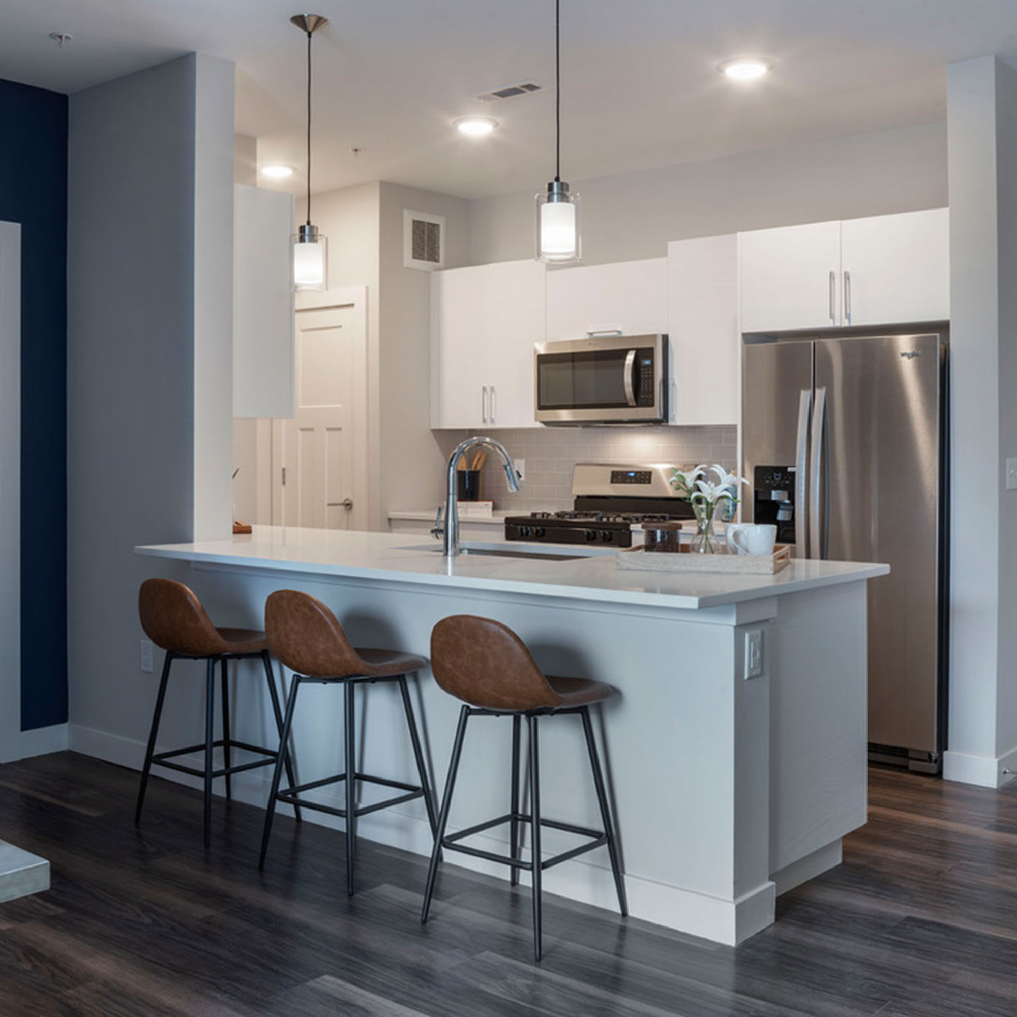 Kitchen with stainless steel appliances at Halstead Maynard Crossing